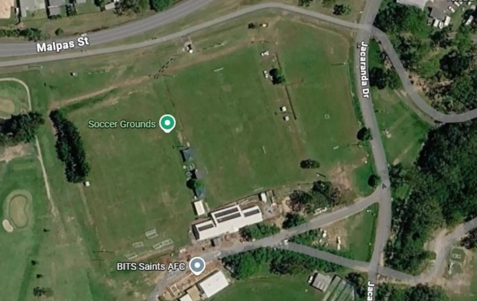 Site layout — 11 high mast poles across the football precinct