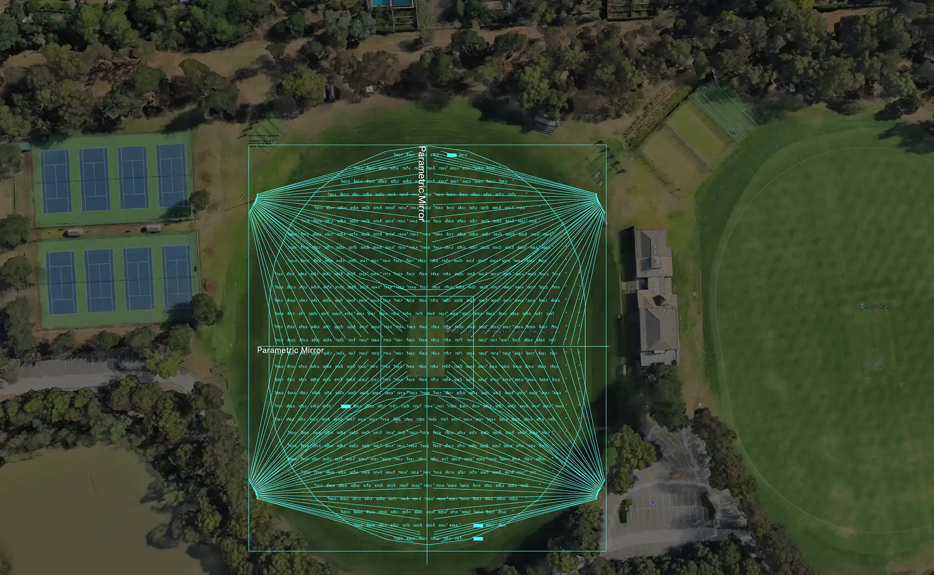 Trinity College AFL Field — Photometric model across the No. 2 AFL Oval